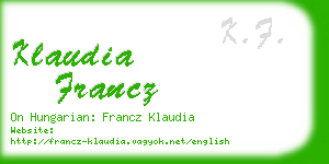 klaudia francz business card